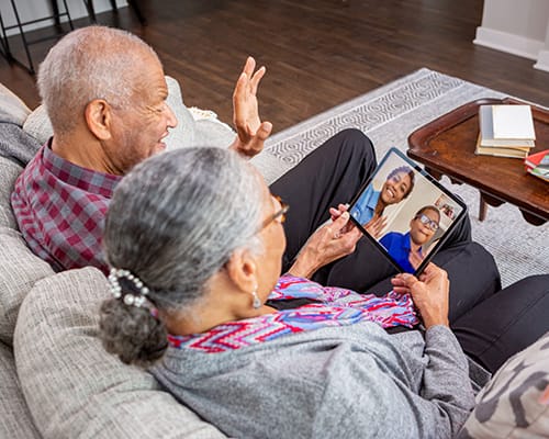 residents facetiming family